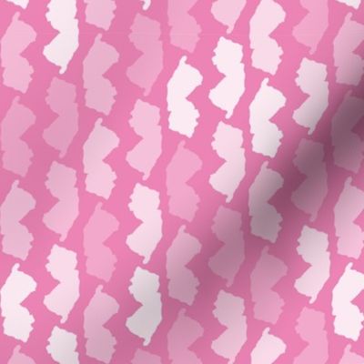 New Jersey State Shape Pattern Pink and White