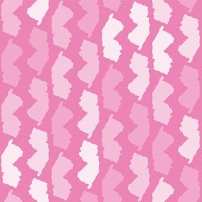 New Jersey State Shape Pattern Pink and White