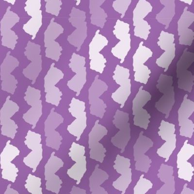 New Jersey State Shape Pattern Purple and White