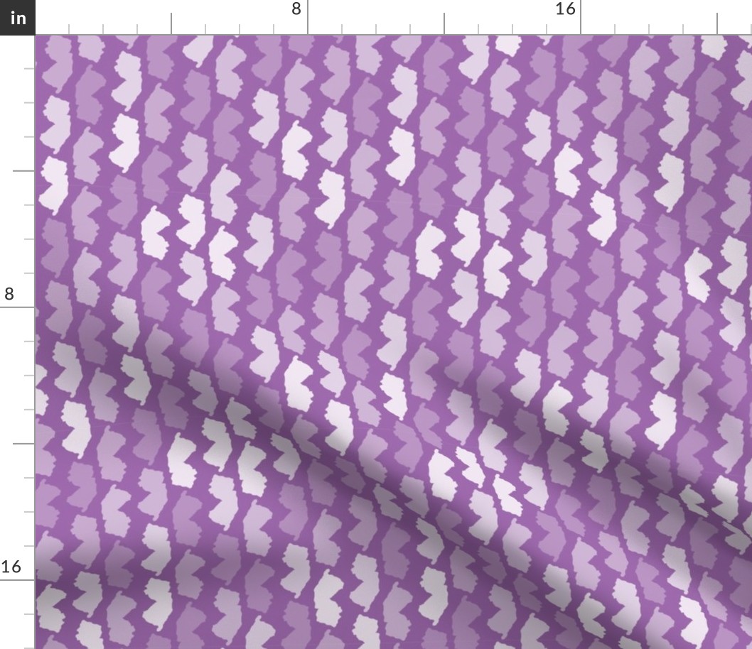 New Jersey State Shape Pattern Purple and White