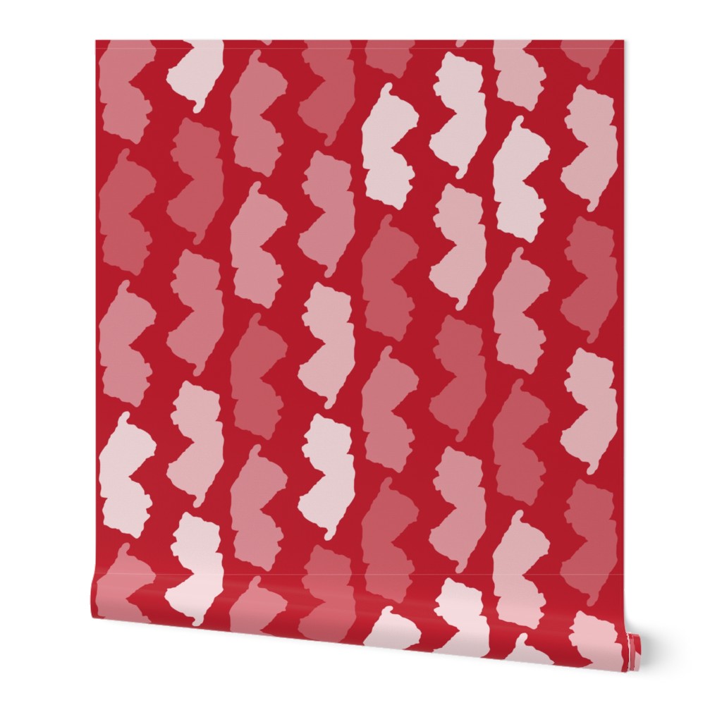 New Jersey State Shape Pattern Red and White