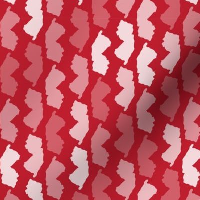 New Jersey State Shape Pattern Red and White