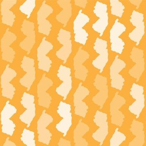 New Jersey State Shape Pattern Yellow Gold and White