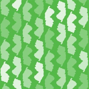 New Jersey State Shape Pattern Lime Green and White