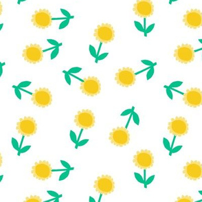 daisy fabric - hippie floral fabric, hippie flowers fabric, 60s fabric, flower power fabric - white