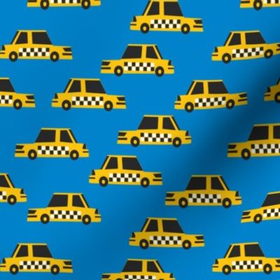 taxi fabric - yellow taxi fabric, nyc, new york taxi, kids fabric, boys fabric, baby boy - blue