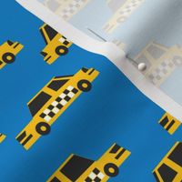 taxi fabric - yellow taxi fabric, nyc, new york taxi, kids fabric, boys fabric, baby boy - blue