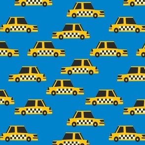 taxi fabric - yellow taxi fabric, nyc, new york taxi, kids fabric, boys fabric, baby boy - blue