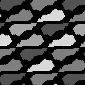 Kentucky State Shape Pattern Black and White