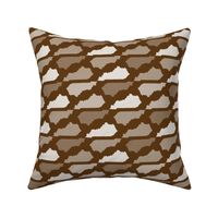 Kentucky State Shape Pattern Brown and White