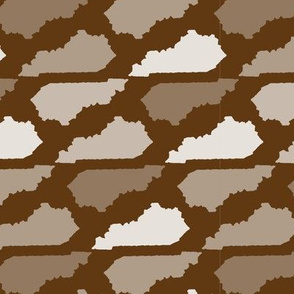Kentucky State Shape Pattern Brown and White
