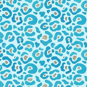 Baby blue watercolour animal cheetah print pattern