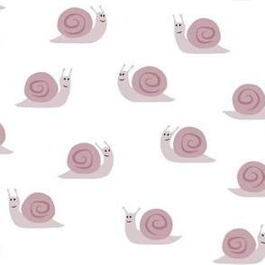 snails - cute spring snails - mauve - LAD19
