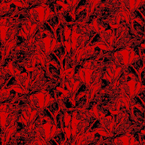 Red + Black Abstract Floral