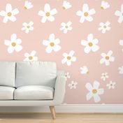Jumbo // Daisy garden pink and mustard daisy flower wallpaper