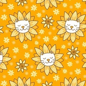 Sunflower Kittens Yellow Orange