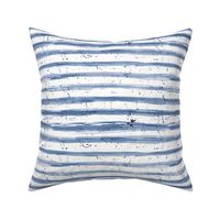 Denim blue brush stroke stripes with splatters ★ watercolor grungy horizontal stripes for modern home decor, nursery