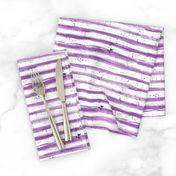 Amethyst stripes with splashes ★ watercolor brush strokes horizontal grungy stripes for modern nursery in purple shades