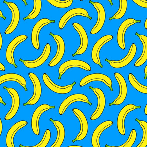 banana on blue