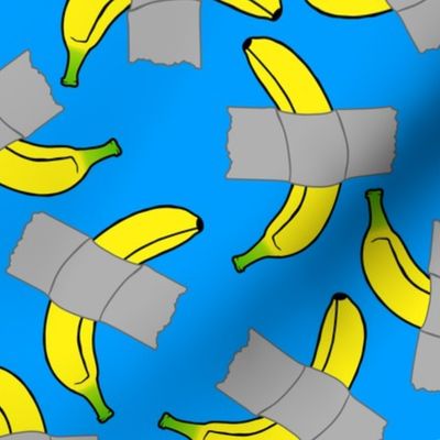 taped banana art blue