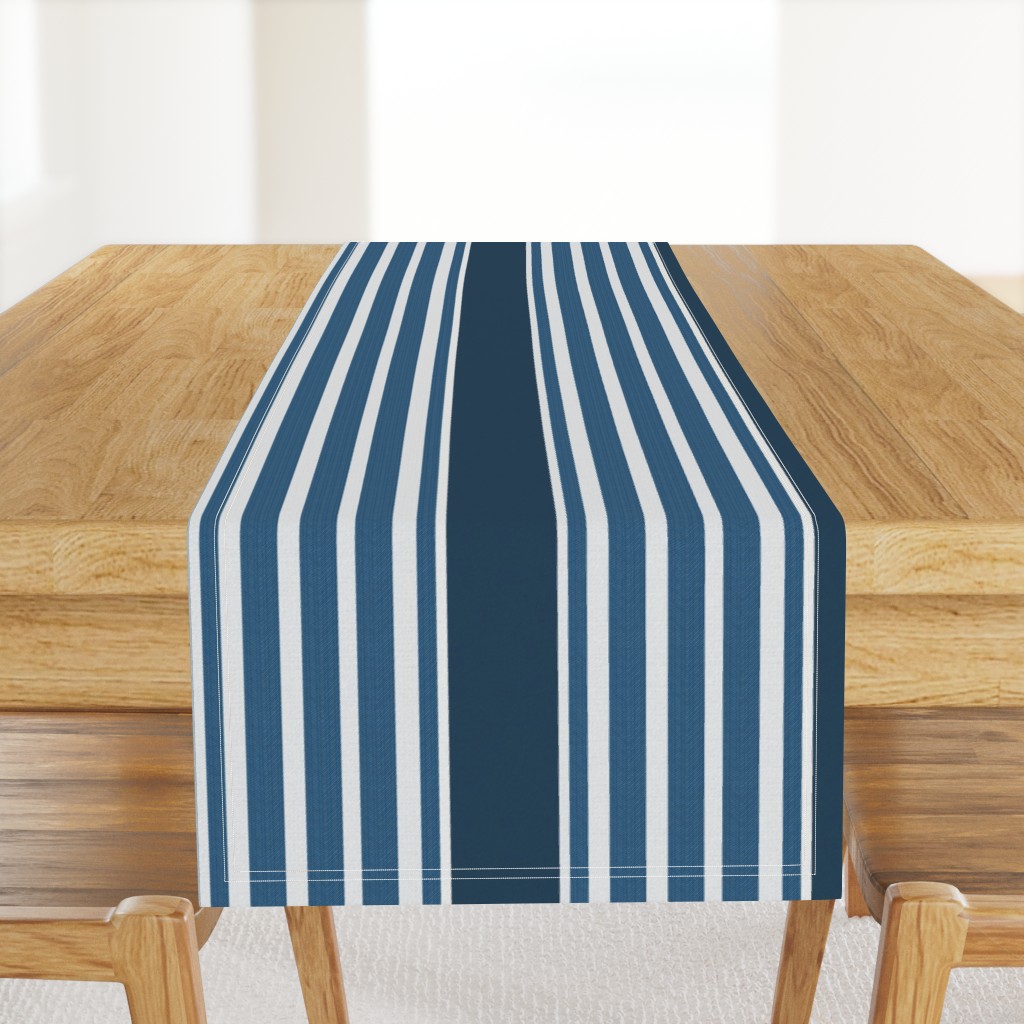 Classic Blue and gray triple ticking stripe