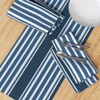 Classic Blue and gray triple ticking stripe