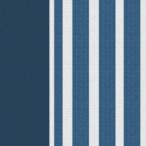 Classic Blue and gray triple ticking stripe