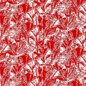 Red on White Abstract Floral