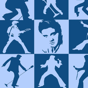 Elvis - Rock n Roll Blue Quilt 