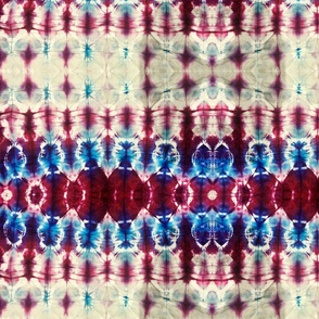 shibori blue and crimson