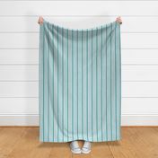 Ticking Two Stripe in Teal and Gray
