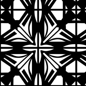 Lindy tile-black and white (medium scale) 