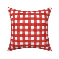 Red gingham watercolour check pattern