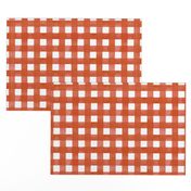 Orange gingham watercolour check pattern