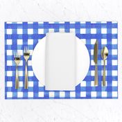 Classic blue  gingham watercolour check pattern