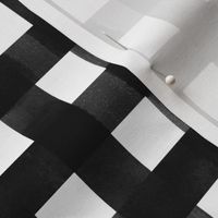 Black and white gingham watercolour check pattern