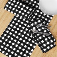 Black and white gingham watercolour check pattern