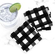 Black and white gingham watercolour check pattern
