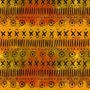 African tapa stamp-orange/brown