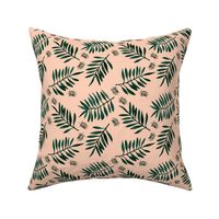 Watercolors palm leaves tropical beach minimal jungle island garden apricot green