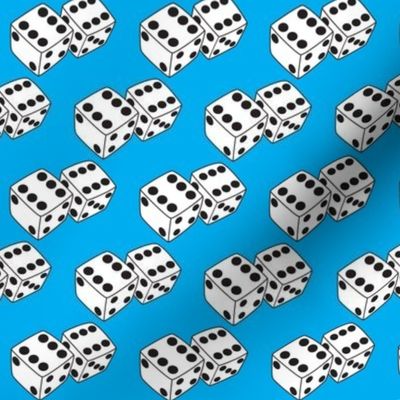 medium dice on blue