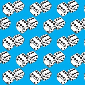 medium dice on blue