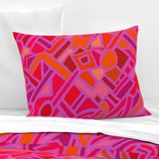 Tribal BaKuba - Pink Orange Red - Large Scale