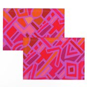 Tribal BaKuba - Pink Orange Red - Large Scale