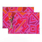 Tribal BaKuba - Pink Orange Red - Large Scale