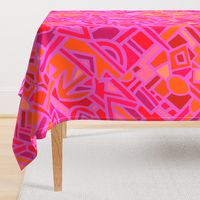 Tribal BaKuba - Pink Orange Red - Large Scale