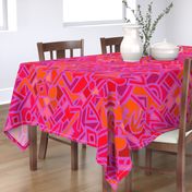 Tribal BaKuba - Pink Orange Red - Large Scale