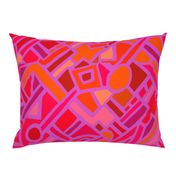 Tribal BaKuba - Pink Orange Red - Large Scale