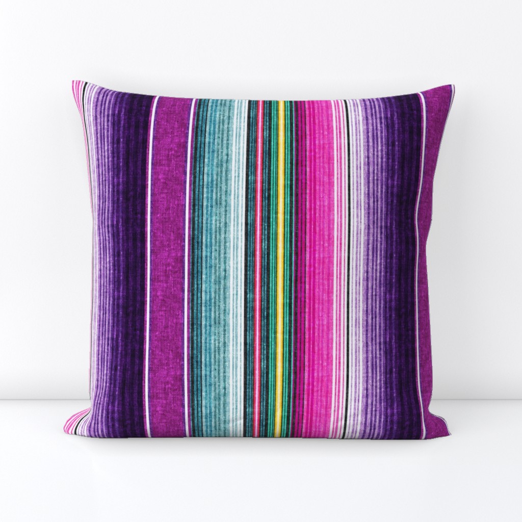 (small scale) serape southwest stripes - purple - (90) LAD19