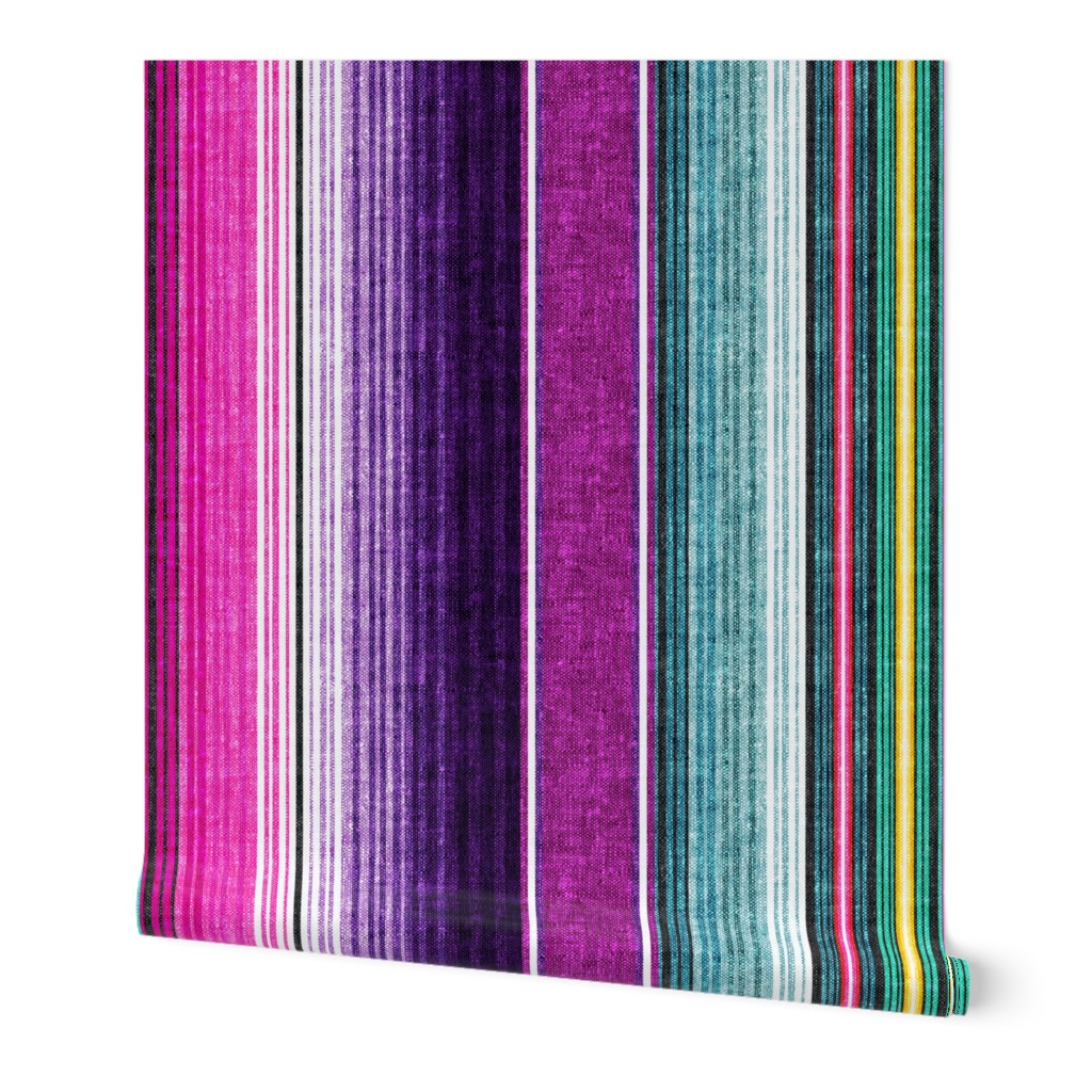 (small scale) serape southwest stripes - purple - (90) LAD19